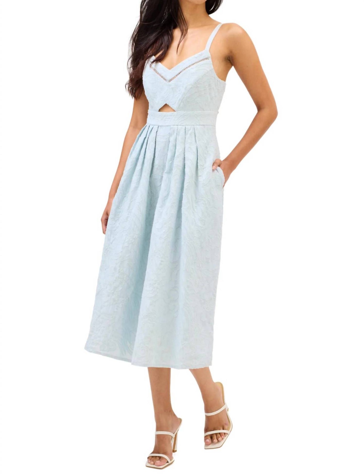 Embroidered Natalie Midi Dress