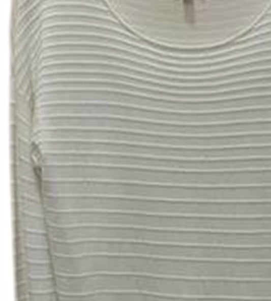 Women Crewneck Embossed Stripe Sweater