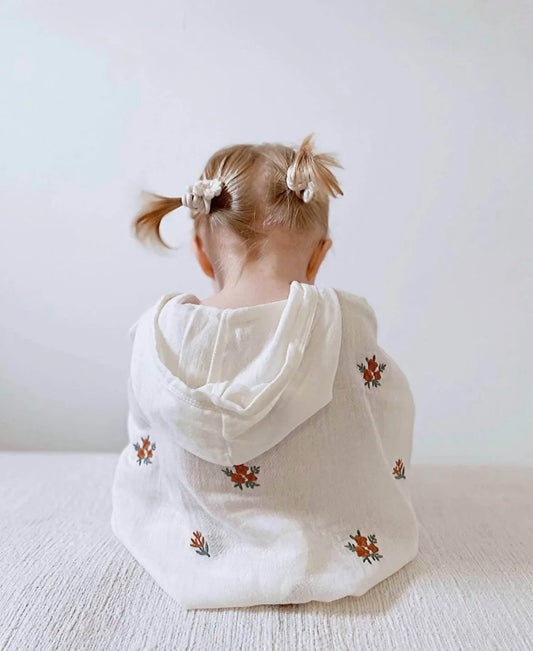 Ada Baby - Floral Organic Muslin Poncho For Baby And Toddlers - Rack Hunt