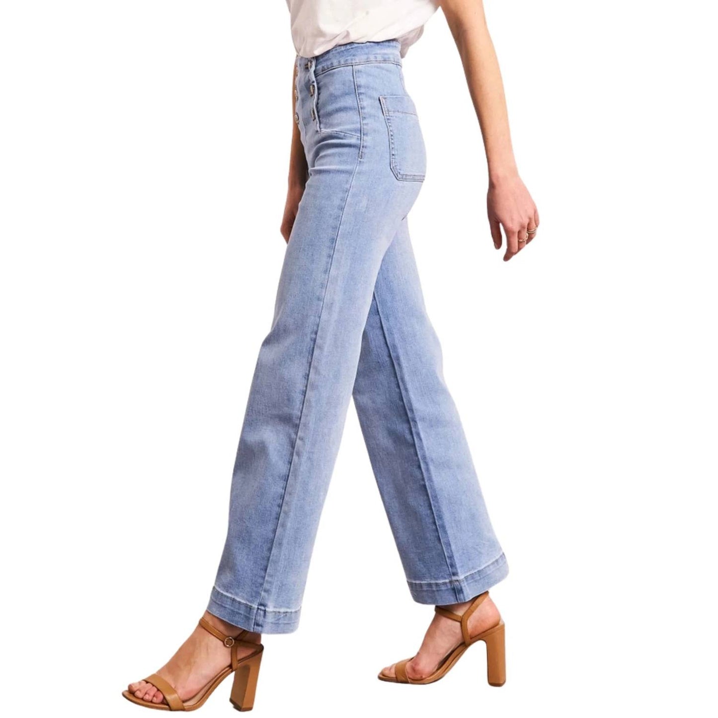 Victorine 6 Buttons High Rise Jeans