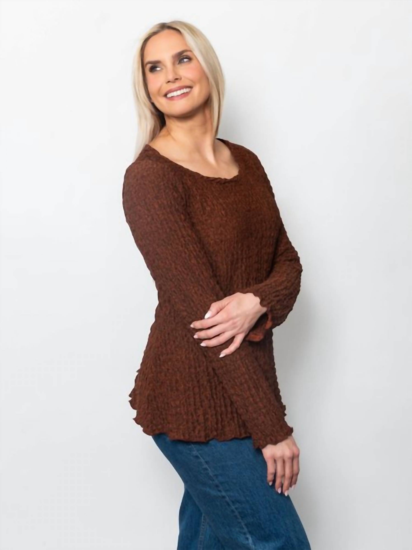 Pucker Twist Neck Top