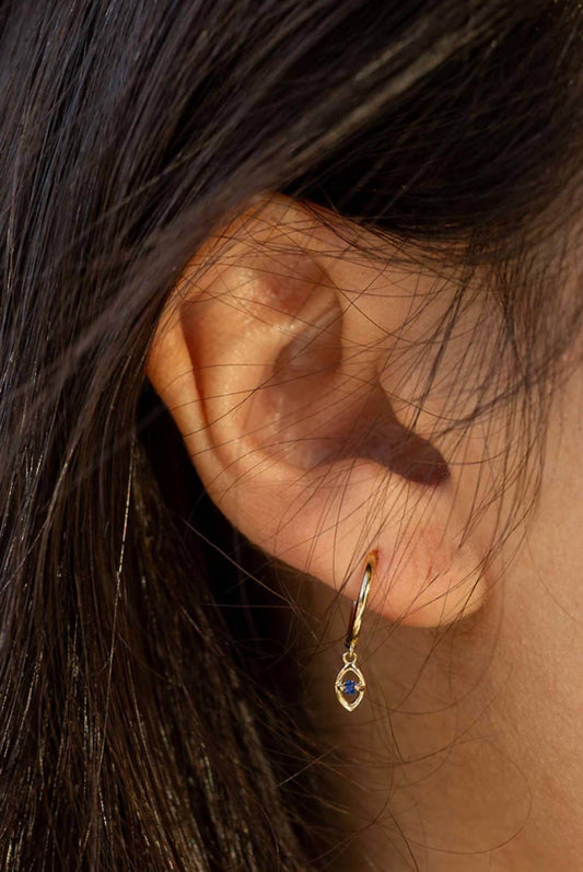 House of India - Women's Huggie Evil Eye Charm Earrings - Rack Hunt -