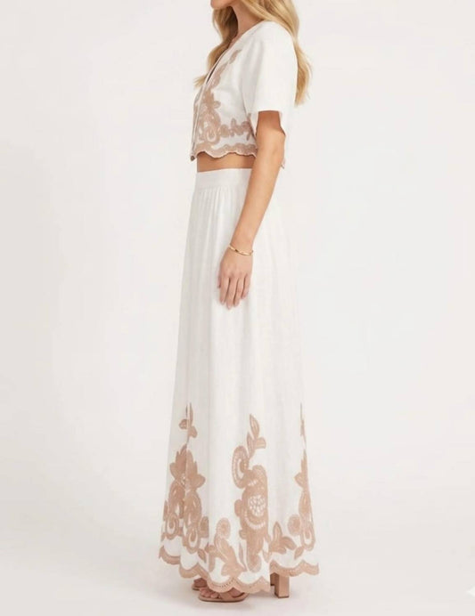 Embroidered Two-piece Maxi Skirt Set