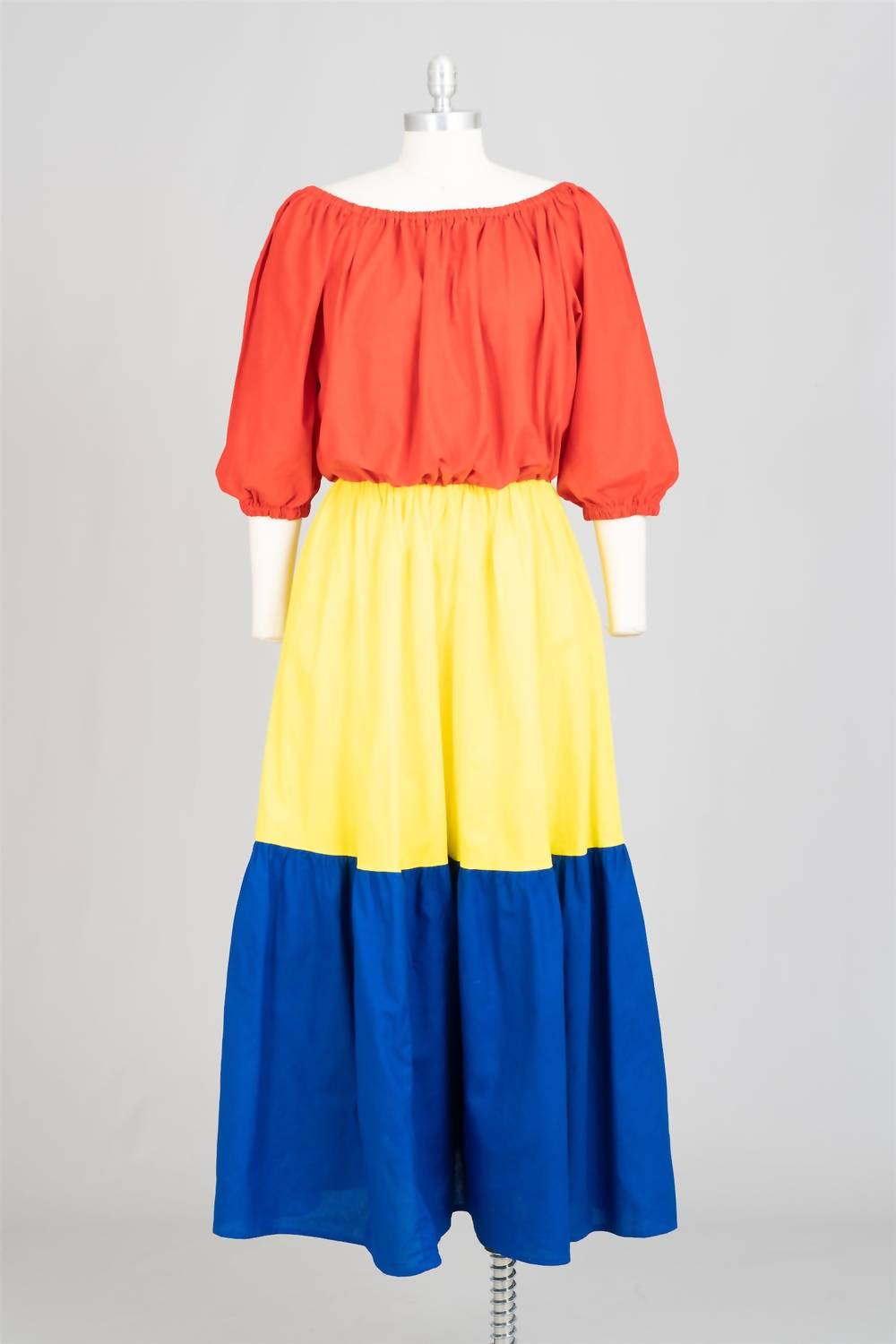 Mumba African Print Off-shoulder Maxi Dress