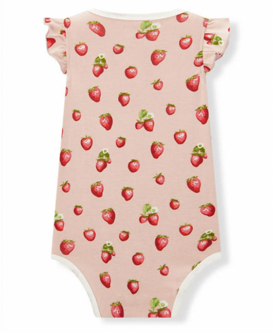 Kid's Strawberry Organic Cotton Ruffle One Piece