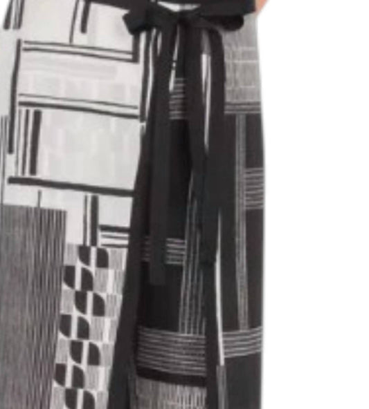 Geometric Print Wrap Trouser