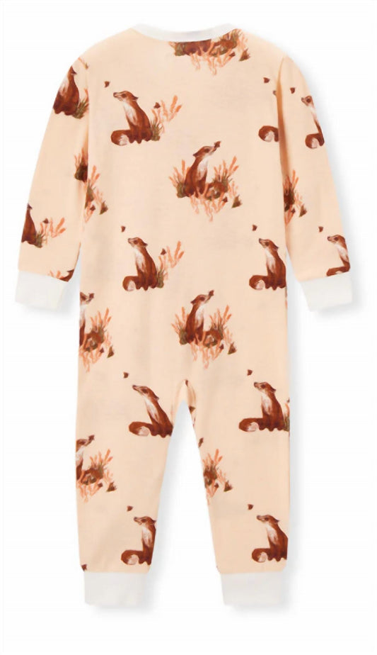 Kid's Floral Fox Organic Cotton Zipper Pajama
