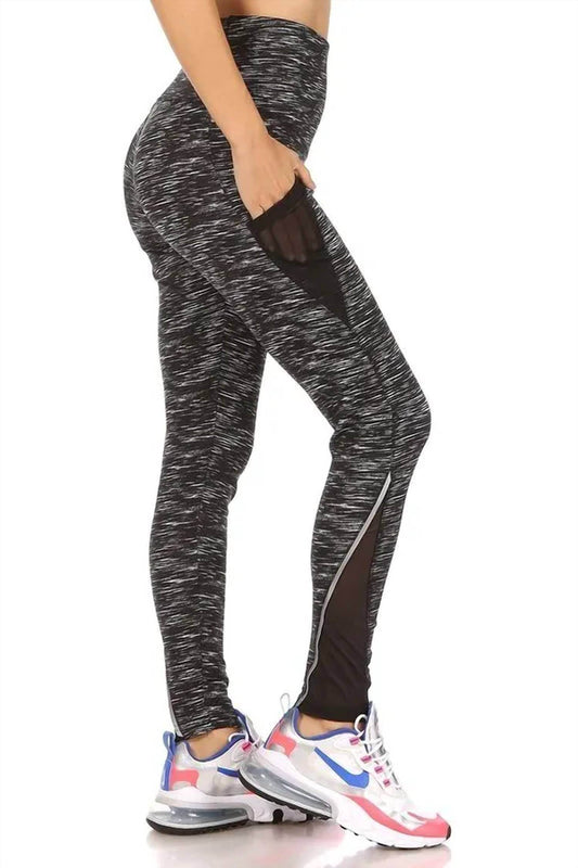 SHOSHO - Heathered Leggings with Sheer Reflective Sides - Rack Hunt -