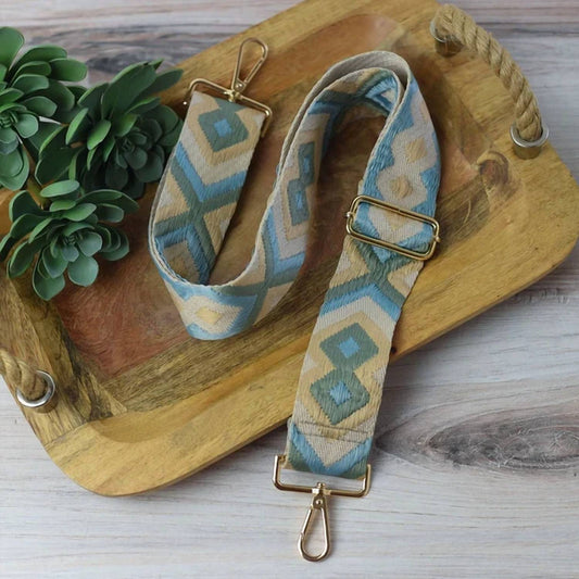Women's Geometric Woven Adjustable Crossbody Strap