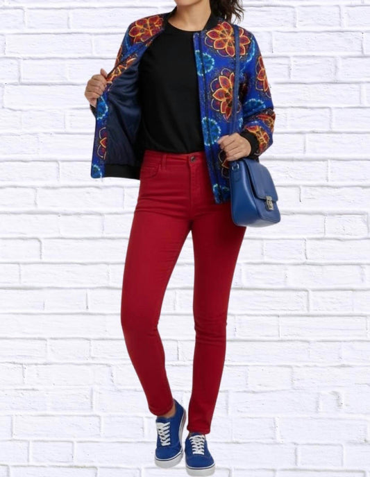Diva USA - Maddy Traditional Bomber Printed Ethnic Jacket - Rack Hunt
