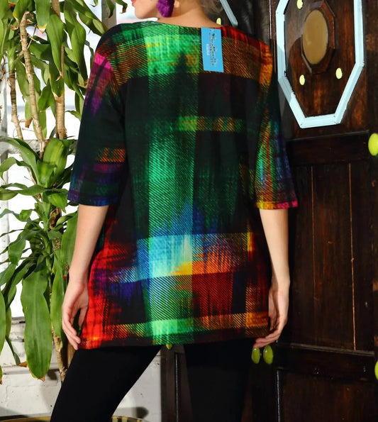 KikiSol - Searenity Plaid French Terry Tunic With Pockets - Rack Hunt
