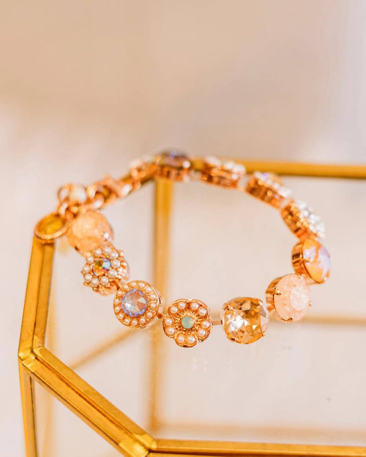 Women's Desert Rose Crystal Gem Tennis Bracelet