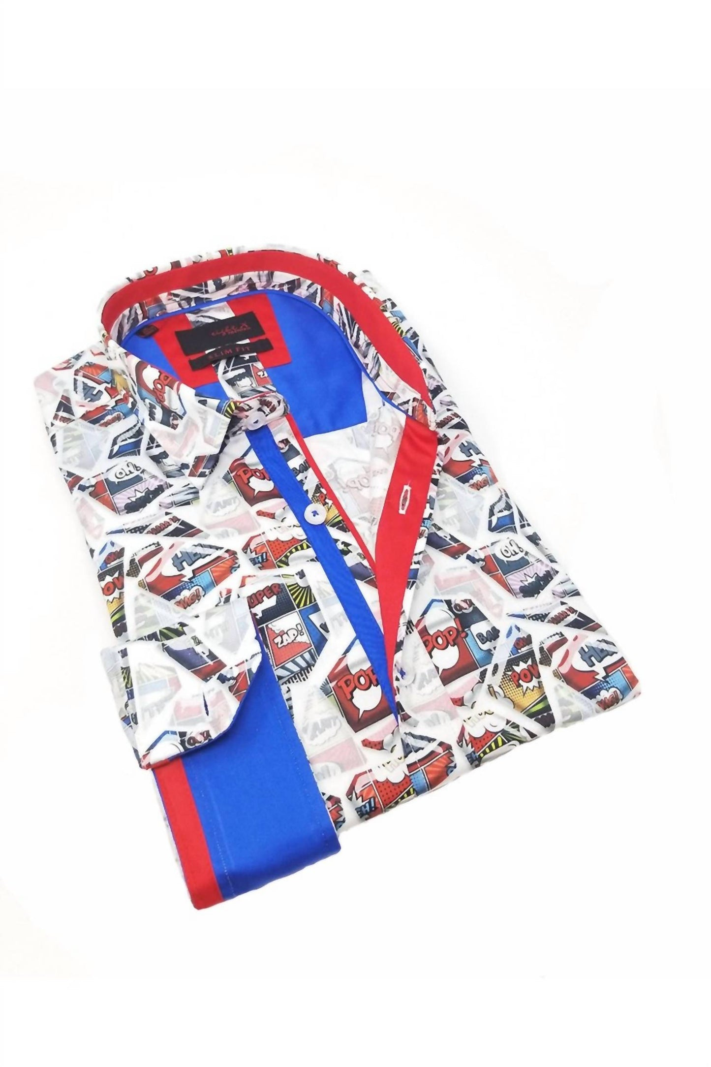 Comic Style Button Down Shirt With Trim