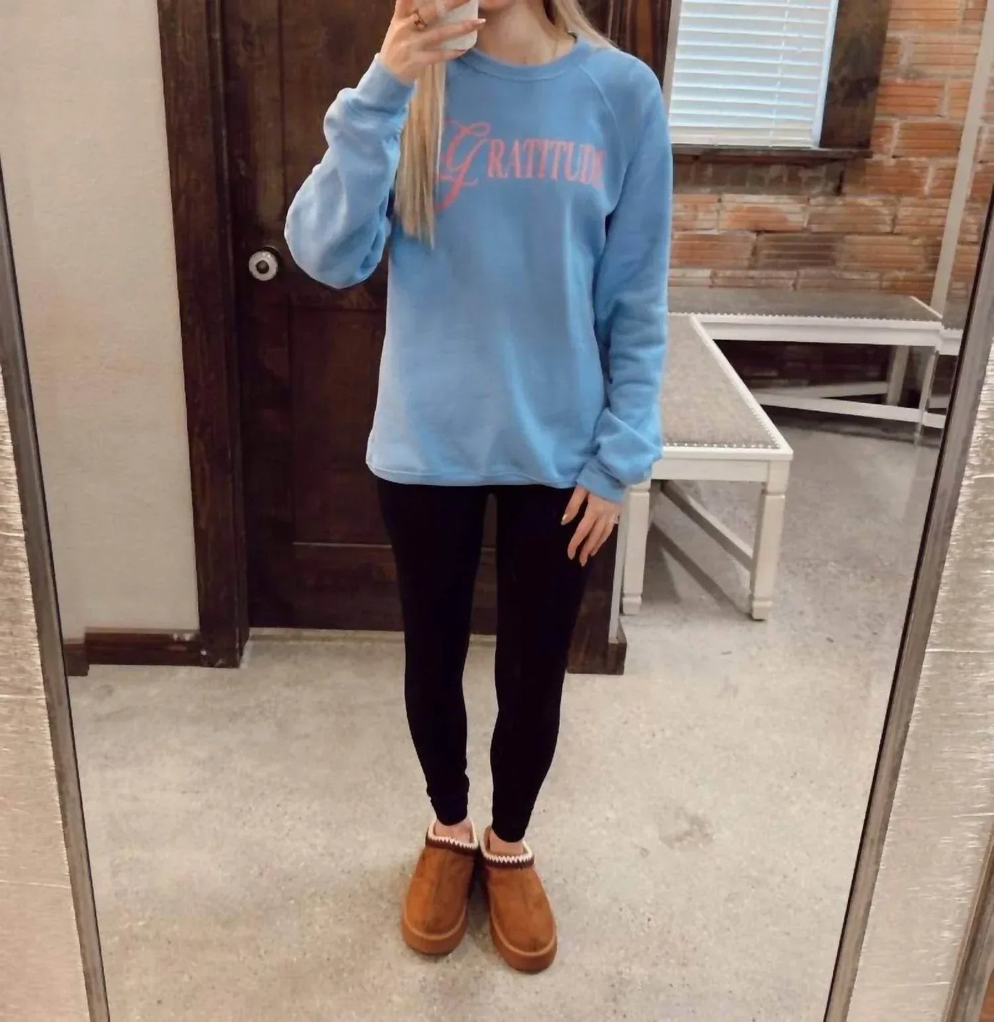 The Minted Olive - Gratitude Graphic Crewneck Sweatshirt - Rack Hunt