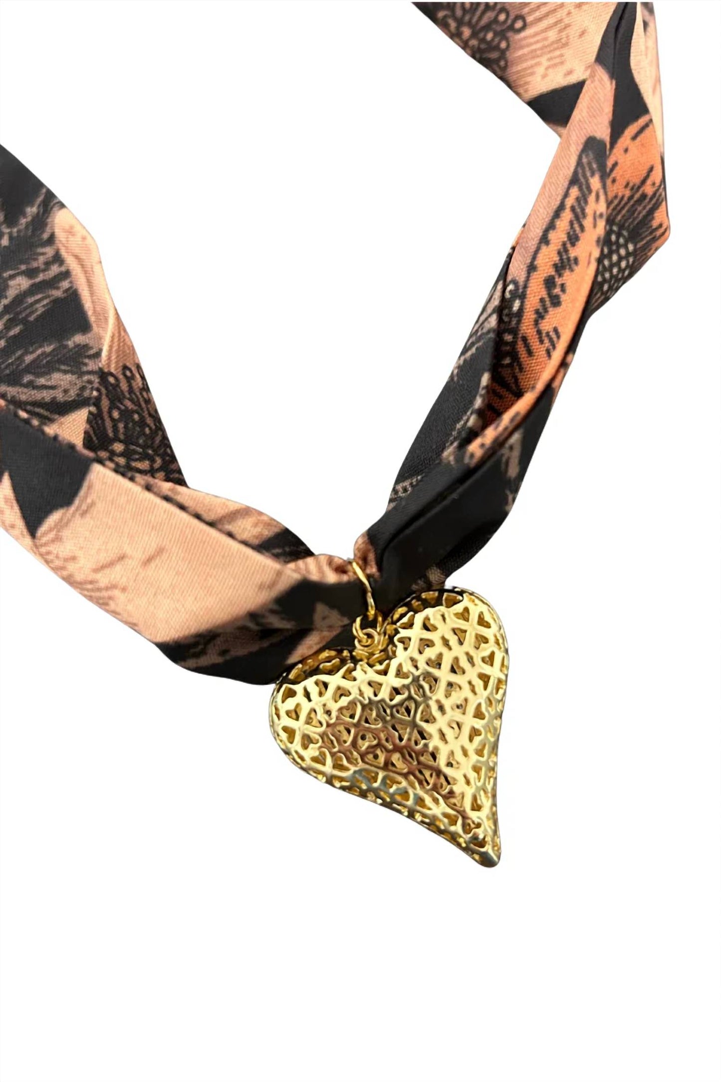 Women's Celeste Puff Heart Scarf Necklace