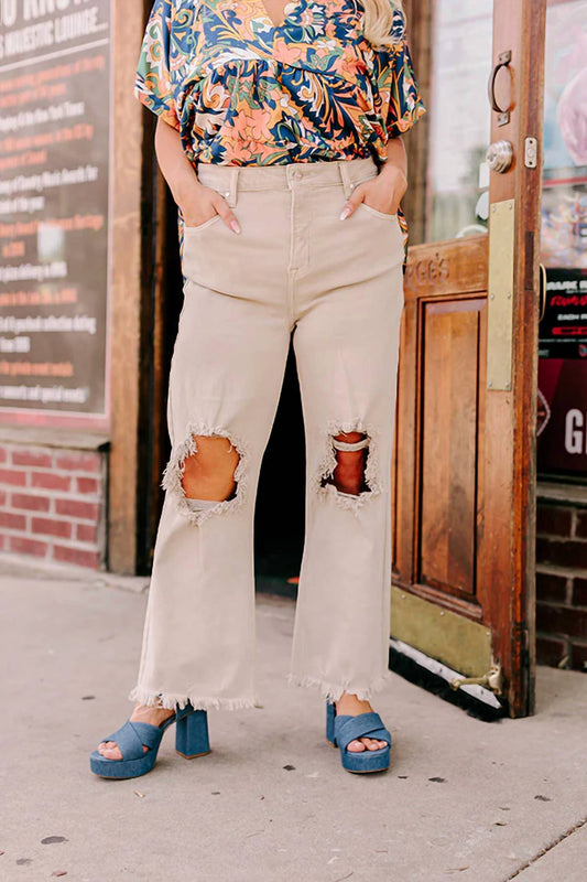Eras High Waist Distressed Jeans - Plus