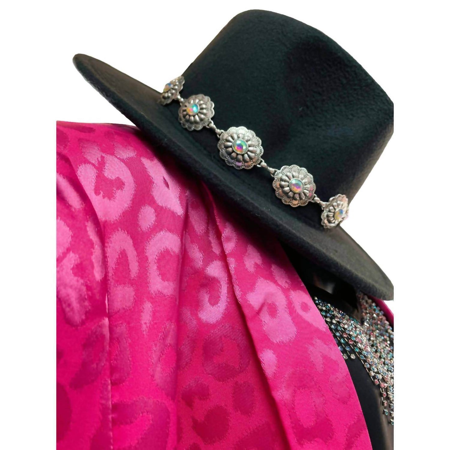 Blue Tortoise - Iridescent Oval Concho Hatband - Rack Hunt -