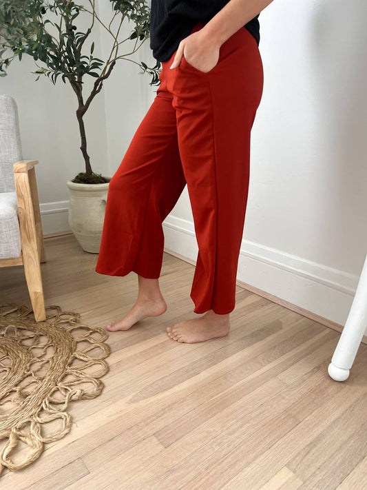 Lucy Wide Leg Stretchy Crop Pants
