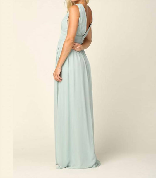 Long Sleeveless Formal Bridesmaids Slit Dress
