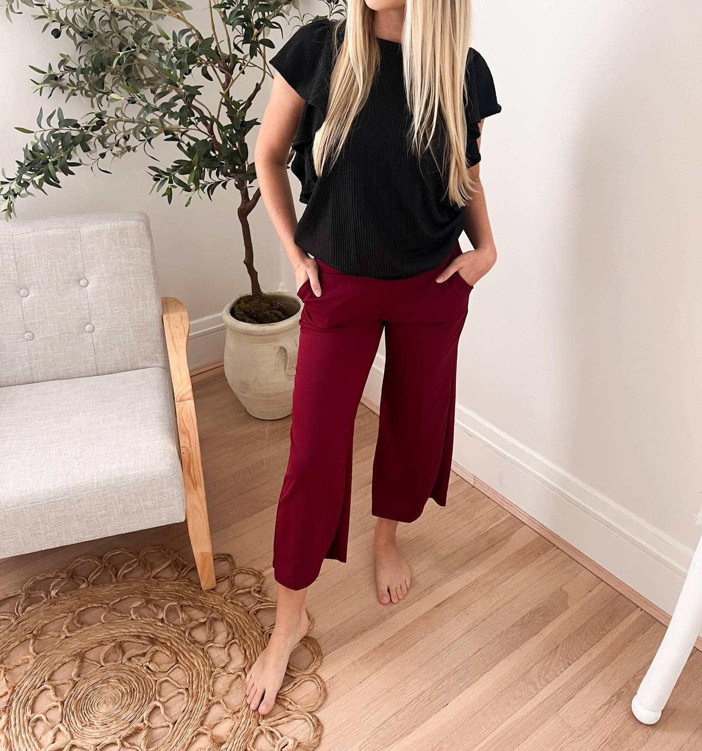 Lucy Wide Leg Stretchy Crop Pants