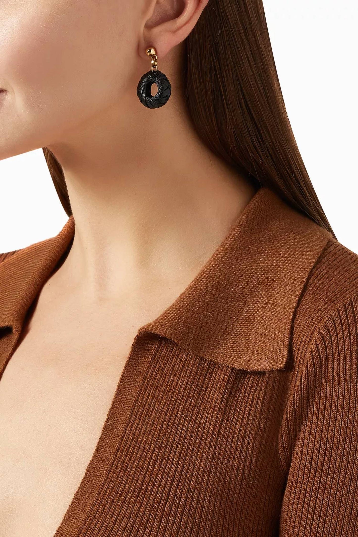 Women's Leather-trimmed Earrings