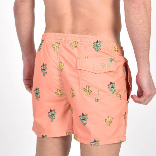 Sombrero Cactus Print Swim Trunks