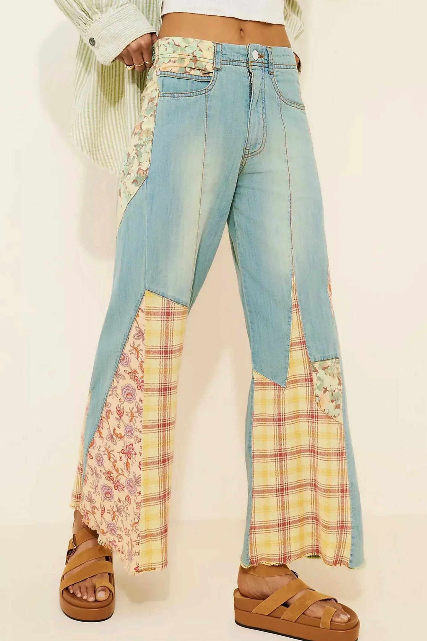 Pilcro - Women's Relaxed Flare Patch Work Edition Jeans - Rack Hunt