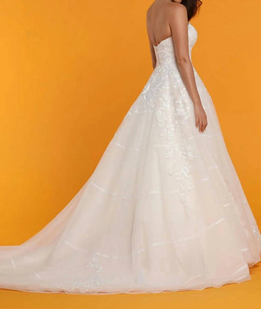 Strapless Tulle And Organza Wedding Gown