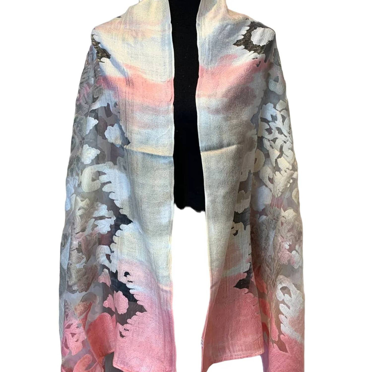 Women's Long Sheer Watercolor Lightweight Scarf Wrap