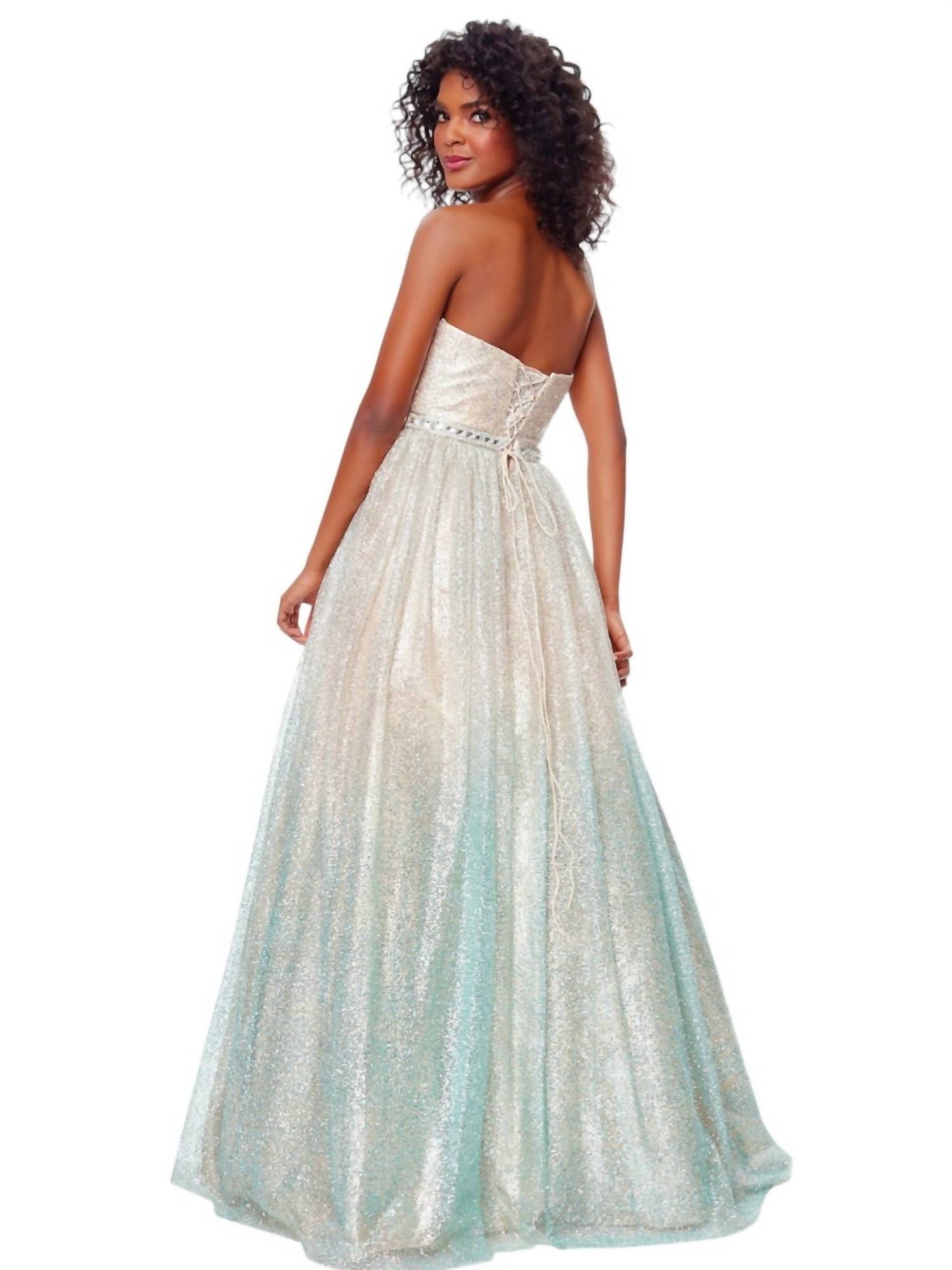 Strapless Fit And Flare Maxi Prom Dress
