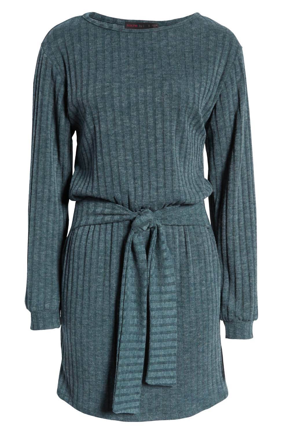 Fraiche by J - Tie Front Long Sleeve Dress - Rack Hunt -