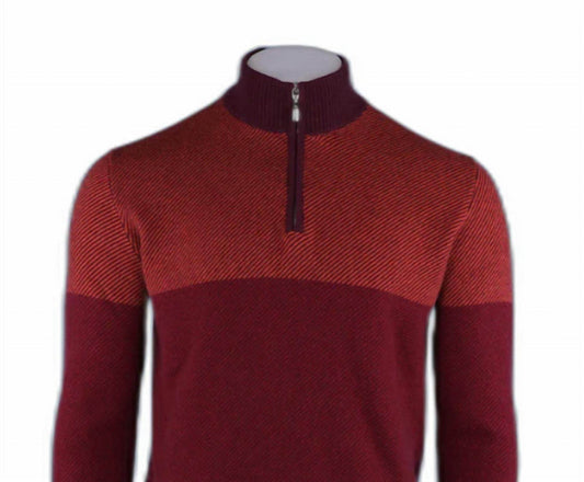 Pashmere - Men's Pure Cashmere Angled Half Zip Sweater - Rack Hunt -