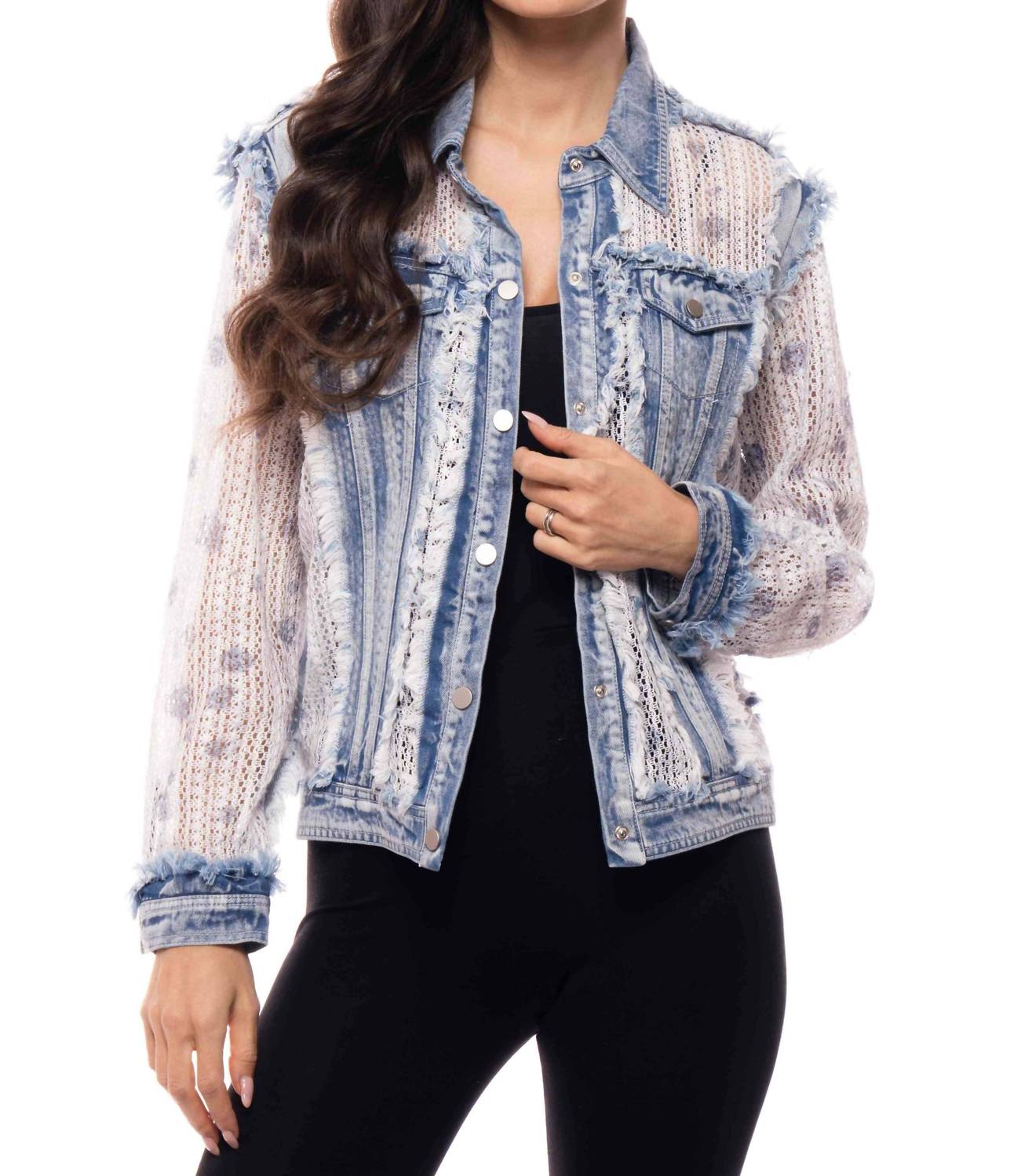 Embroidered Denim And Lace Bohemian Jacket