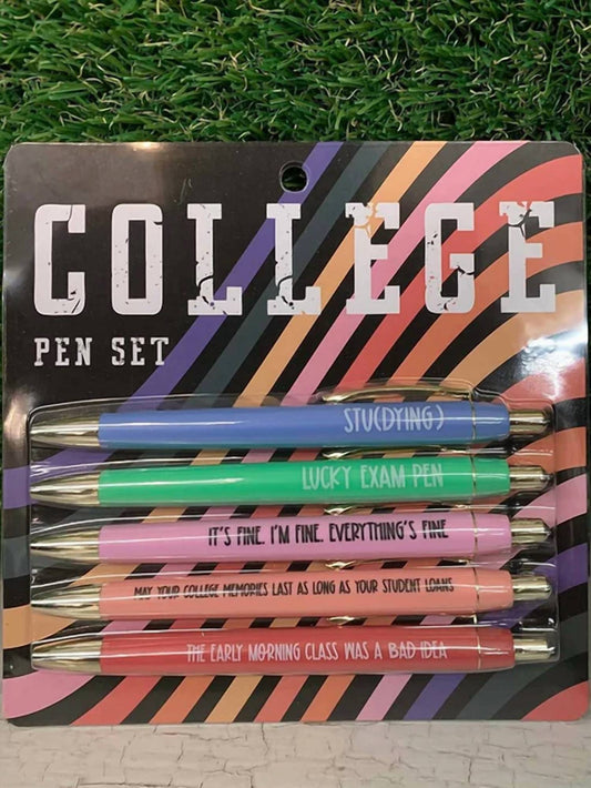 College Survival 5 Piece Ballpoint Pen Gift Set