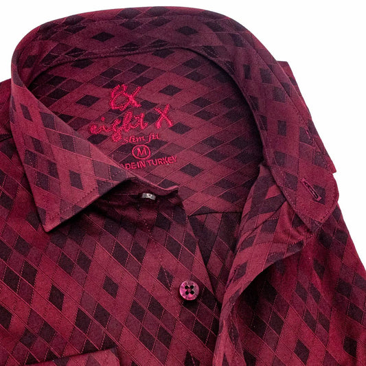 Men's Argyle Jacquard Button Down Shirt
