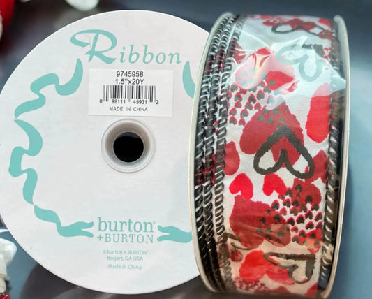 Burton + Burton - Red/Black Heart Pattern Ribbon - Rack Hunt