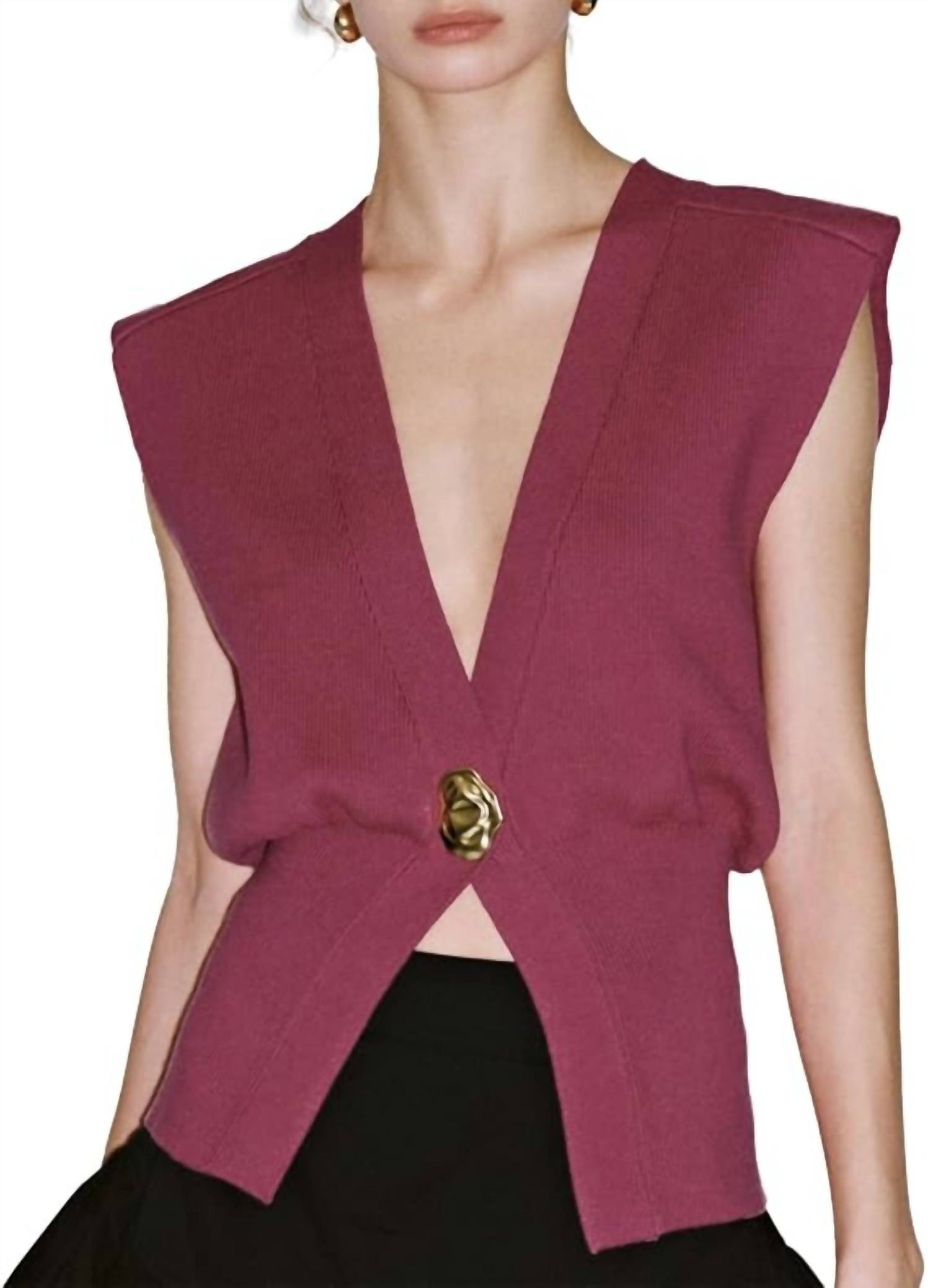 Sleeveless V-neck Top