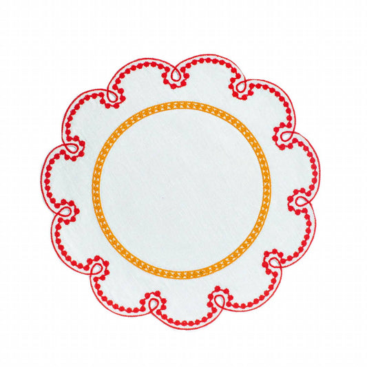 Fete Linen Embroidered Placemats - Set Of 4