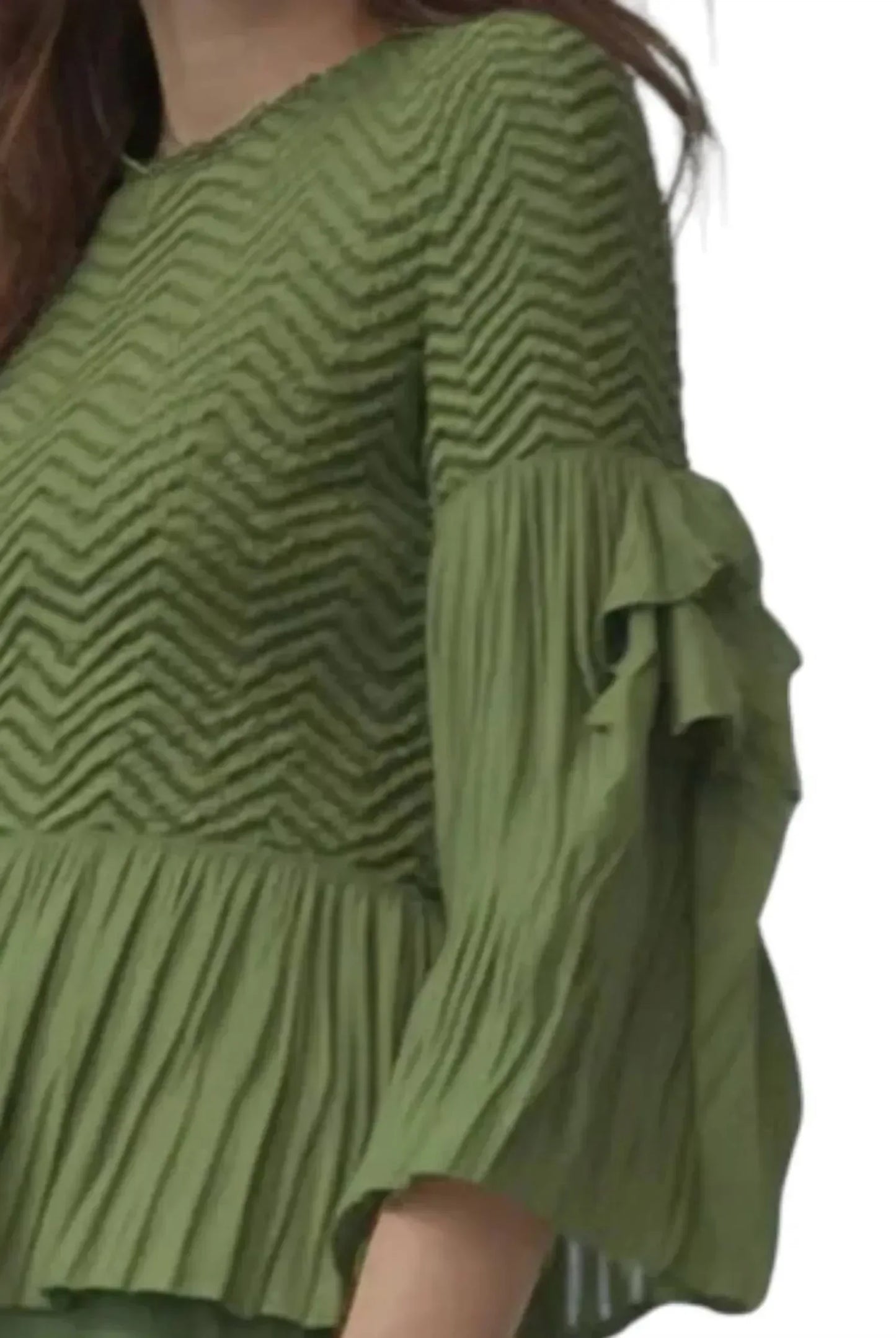 Ellyndale - Pleating Blouse Top With Tuck Sleeve - Rack Hunt