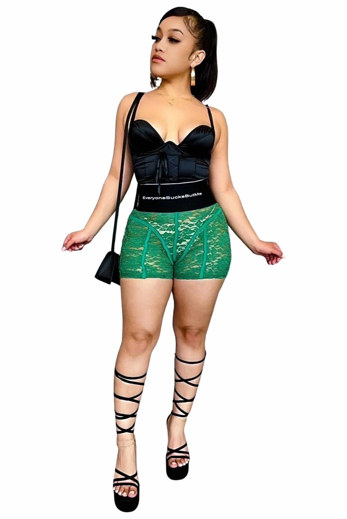 Tell It Like It Is High Rise Lace Shorts