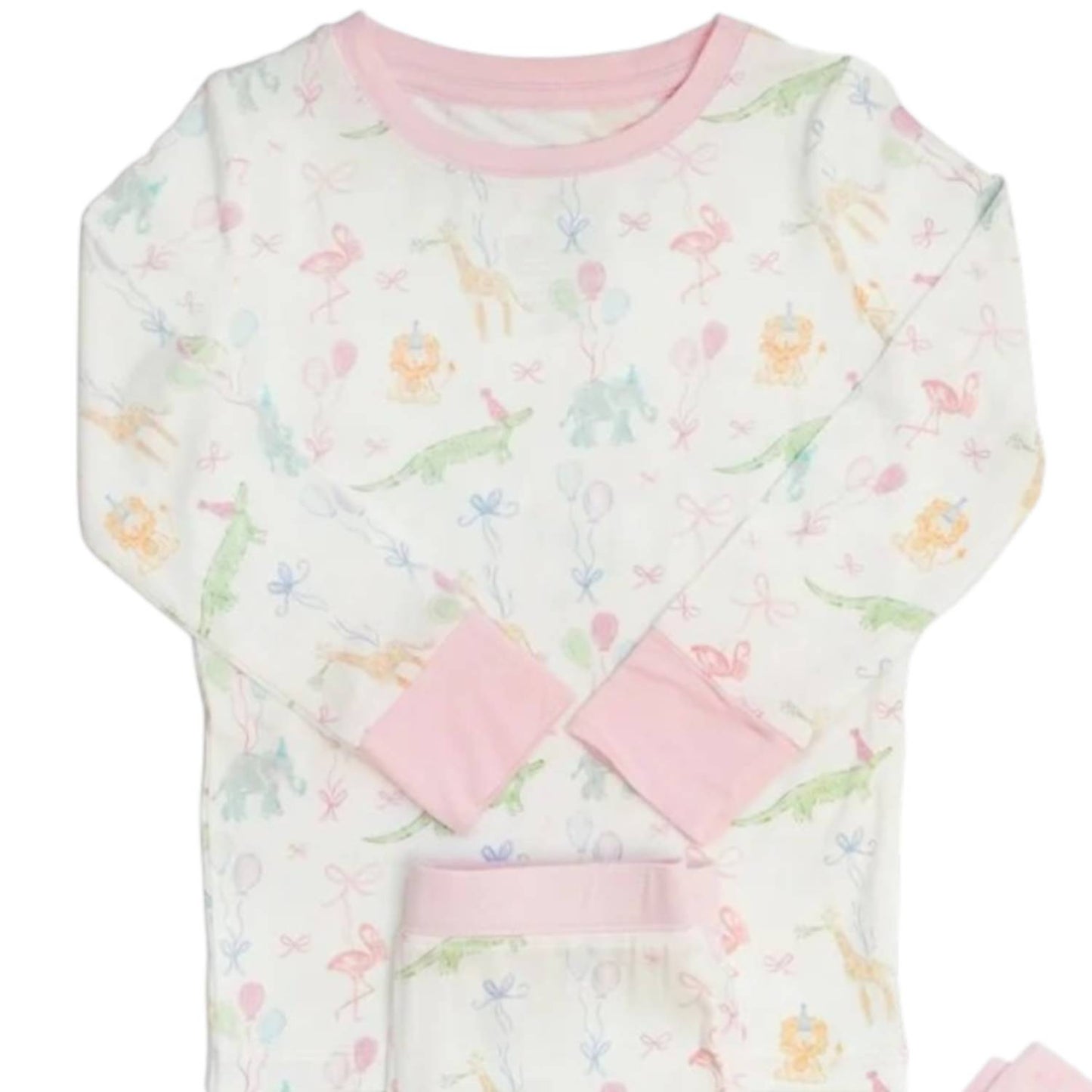 Kids Birthday Zoo Animals Bamboo Pajama Set