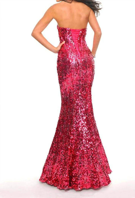 Precious Formals - Fully Sequined Corset Mermaid Gown - Rack Hunt -