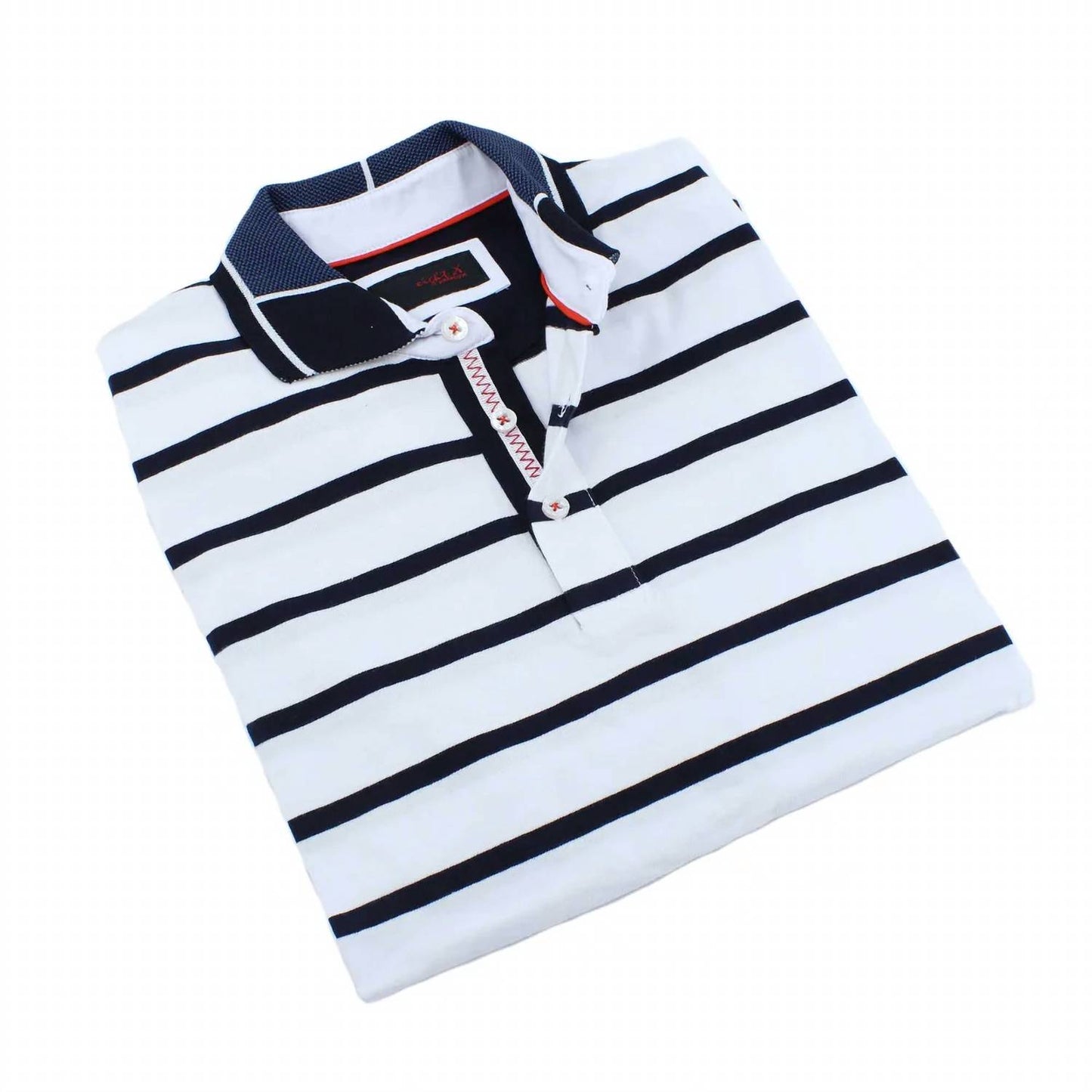 Striped Polo With Contrasting Collar
