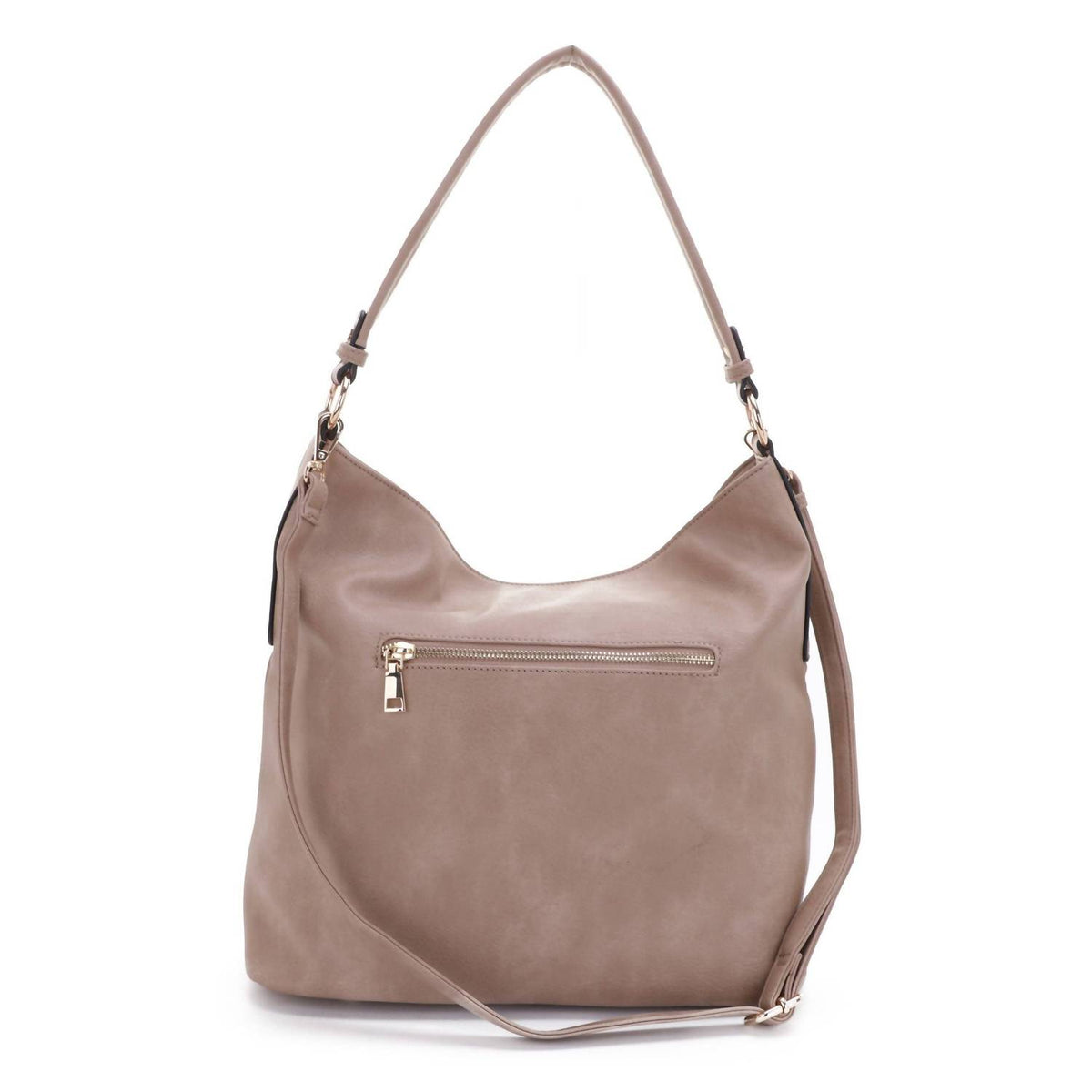 Front Pocket Tassel Zipper With Wristlet Hobo Bag Set
