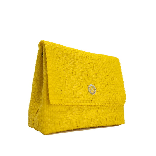 Women's Woven Long Metal Chain Crossbody Bag