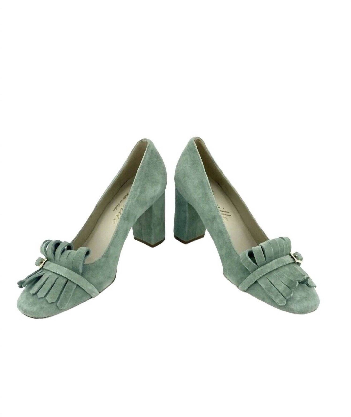 Cheville - Women's Suede Leather Block Heel Shoes - Rack Hunt -