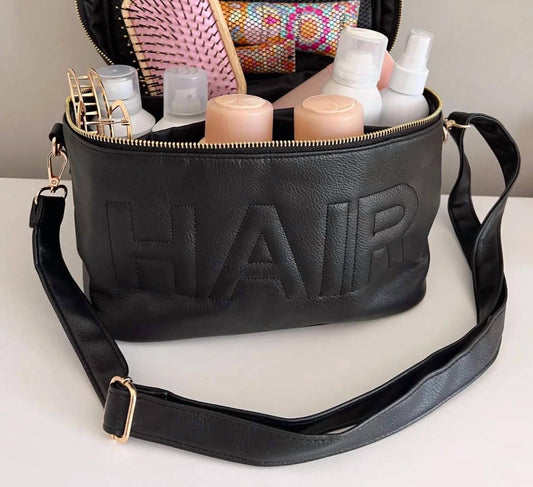 Women's Hair Leather Open Top Travel Bag