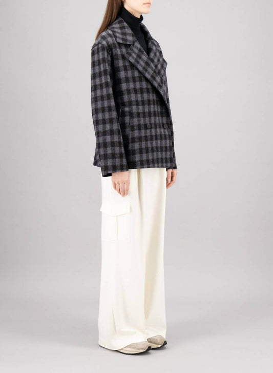 HARRIS WHARF - Cropped Outdoor Gingham Jacket - Rack Hunt -