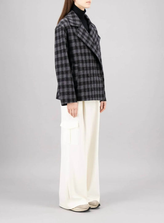 HARRIS WHARF - Cropped Outdoor Gingham Jacket - Rack Hunt