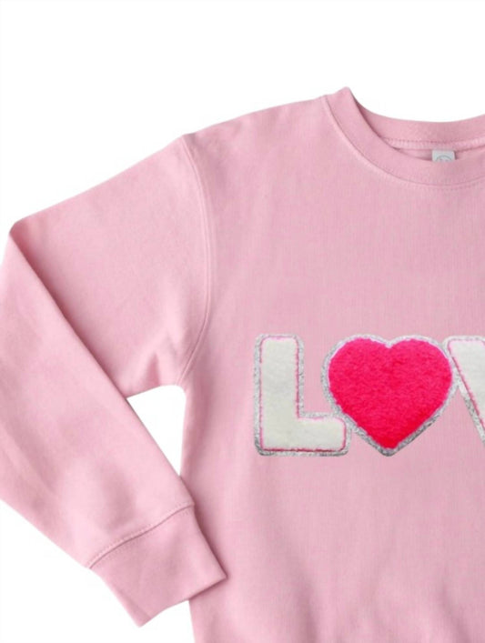 Girl's Chenille Neon Love Sweatshirt